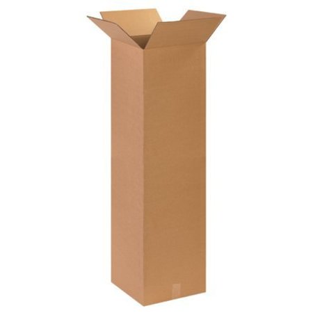 BOX PACKAGING Tall Cardboard Corrugated Boxes, 14"L x 14"W x 48"H, Kraft 141448